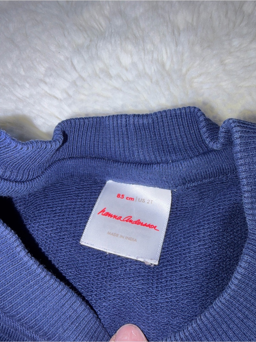 Hanna Andersson Girl 2T Easy Art Butterfly Appliqué Navy Crew Sweater Sweatshirt - Picture 3 of 6